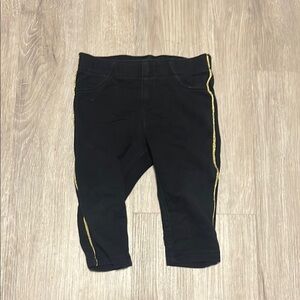 Kids Black Leggings with Gold Accents
